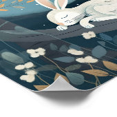 Niedliches Poster eines Kaninchens, das unter dem (Ecke)