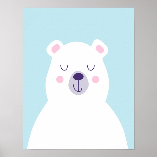 Niedliches Poster für Kinderzimmer Eisbären (Vorne)