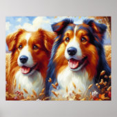 Niedliches Poster mit goldener Retriever-Hundekuns (Vorne)