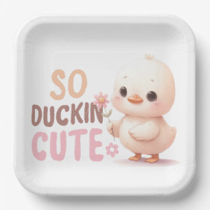 NIEDLICHES PPASTEL SO DUCKIN NIEDLICH BABY CHICK PAPPTELLER