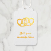 Niedliches Präzel formt beiderseitig einen eigenen Geschenkanhänger (Vorderseite)