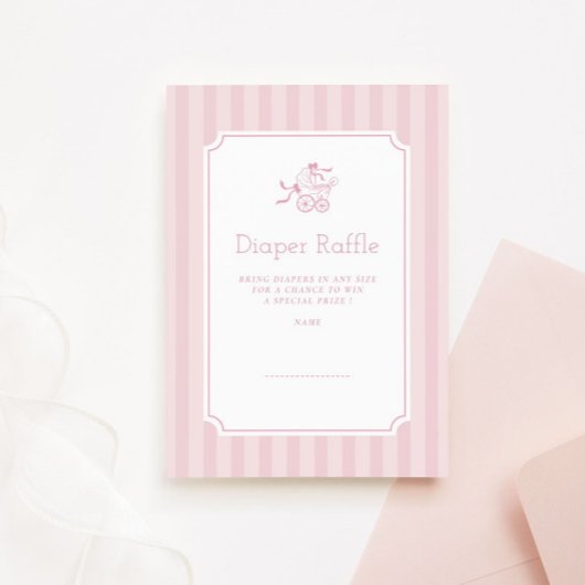 Niedliches Preppy Baby Stroll Diaper Raffel Dankeskarte