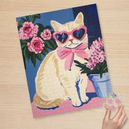 Niedliches Preppy Cat Puzzle