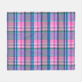 Niedliches Preppy Retro Kariertes Muster in Rosa u Fleecedecke (Vorderseite (Horizontal))