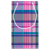 Niedliches Preppy Retro Kariertes Muster in Rosa u Kleine Geschenktüte (Rückseite)