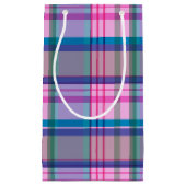 Niedliches Preppy Retro Kariertes Muster in Rosa u Kleine Geschenktüte (Vorderseite)