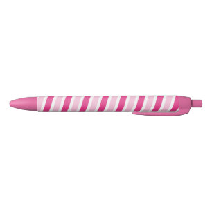 Niedliches Preppy-Rosa und Weiße Streifen Kugelschreiber