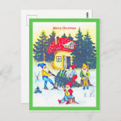 Niedliches primitives Tomte, Gnome oder Elfen schn Postkarte (Vorne/Hinten)