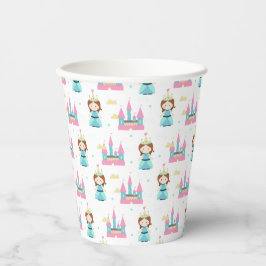 Niedliches Princess Castle Pattern Girly Pappbecher