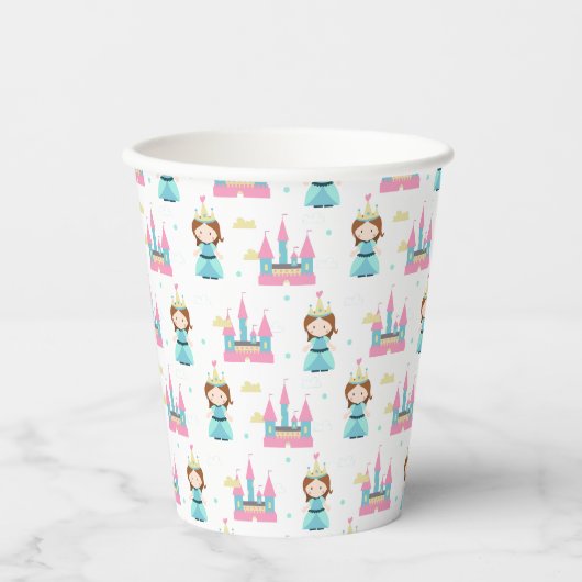 Niedliches Princess Castle Pattern Girly Pappbecher (Vorderseite)