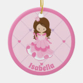 Niedliches Princess Girl Pink Benutzerdefiniertes  Keramik Ornament (Vorne)