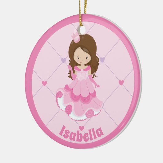 Niedliches Princess Girl Pink Benutzerdefiniertes  Keramik Ornament (Links)