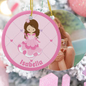 Niedliches Princess Girl Pink Benutzerdefiniertes  Keramik Ornament