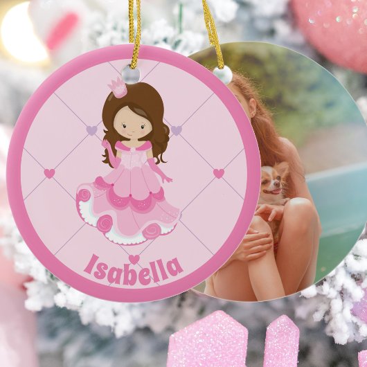 Niedliches Princess Girl Pink Benutzerdefiniertes  Keramik Ornament