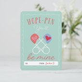 Niedliches Puff Safety Button Mine Classroom Valen Einladung (Stehend Vorderseite)