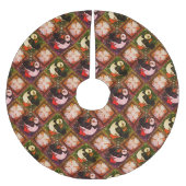 Niedliches Puffin Birds Wintermuster Polyester Weihnachtsbaumdecke (Vorderseite)