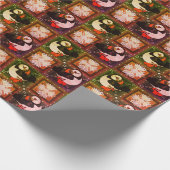 Niedliches Puffsvogel-Wintermuster-Papier Geschenkpapier (Ecke)