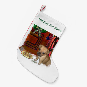 Niedliches Puggle Weihnachten Kleiner Weihnachtsstrumpf