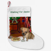 Niedliches Puggle Weihnachten Kleiner Weihnachtsstrumpf (Vorderseite)