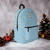 Niedliches Pulver Blaue Katzen Muster mit Monogram Bedruckter Rucksack