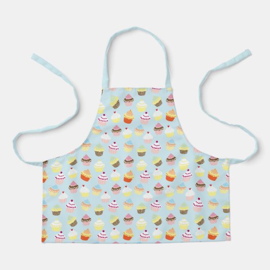 Niedliches Pulver Blue Cupcake Print Kids Schürze (Vorderseite)