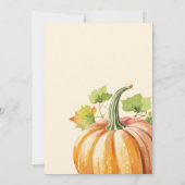 Niedliches Pumpkin Baby 1. Geburtstag Einladung (Rückseite)