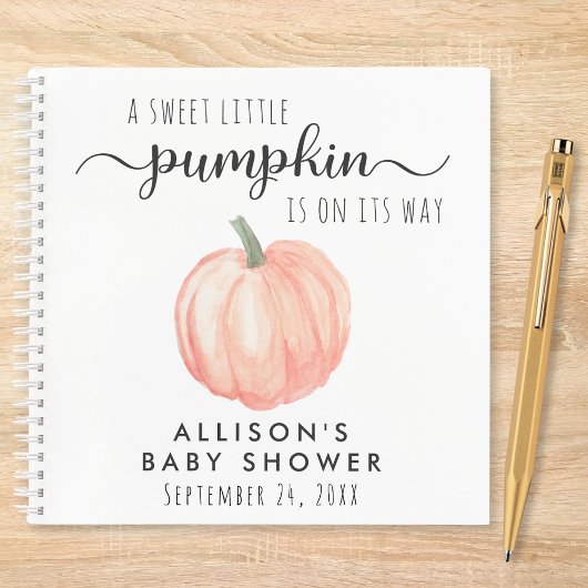 Niedliches Pumpkin Baby Showbook Notizblock
