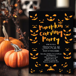 Niedliches Pumpkin Carving Halloween-Party Einladu Einladung