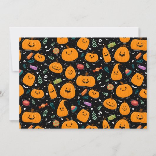 Niedliches Pumpkin Carving Halloween-Party Einladung (Rückseite)