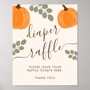 Niedliches Pumpkin Eucalyptus Fall Diaper Raffel-Z Poster