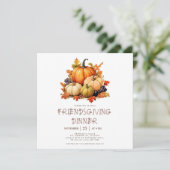 Niedliches Pumpkin Friendsgiving Dinner Einladung (Stehend Vorderseite)