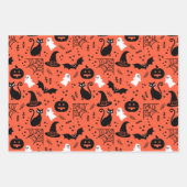 Niedliches Pumpkin Ghost Halloween-Muster Geschenkpapier Set (Vorderseite 2)