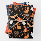 Niedliches Pumpkin Ghost Halloween-Muster Geschenkpapier Set (Beispiel)