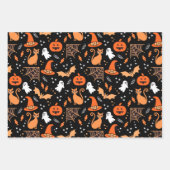 Niedliches Pumpkin Ghost Halloween-Muster Geschenkpapier Set (Vorderseite)