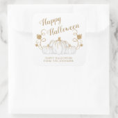 Niedliches Pumpkin Happy Halloween Quadratischer Aufkleber (Tasche)