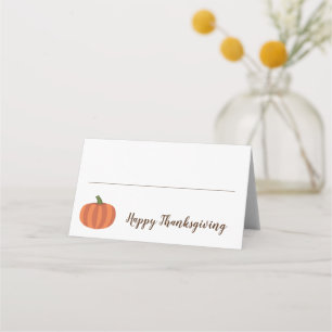 Niedliches Pumpkin Happy Thanksgiving Dinner Platzkarte