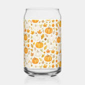 Niedliches Pumpkin-Muster | Erntedank Dosenglas (Vorderseite)