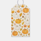 Niedliches Pumpkin-Muster | Erntedank Geschenkanhänger (Rückseite)