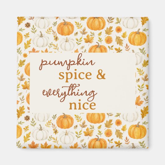 Niedliches Pumpkin-Muster | Erntedank Magnet (Vorne)