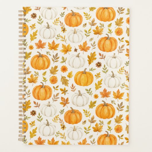 Niedliches Pumpkin-Muster | Erntedank Planer (Vorderseite)