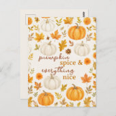 Niedliches Pumpkin-Muster | Erntedank Postkarte (Vorne/Hinten)