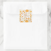 Niedliches Pumpkin-Muster | Erntedank Quadratischer Aufkleber (Tasche)