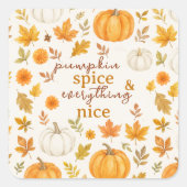 Niedliches Pumpkin-Muster | Erntedank Quadratischer Aufkleber (Vorderseite)