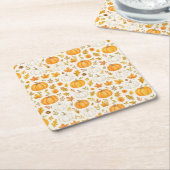 Niedliches Pumpkin-Muster | Erntedank Rechteckiger Pappuntersetzer (angewinkelt)