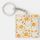 Niedliches Pumpkin-Muster | Erntedank Schlüsselanhänger (Vorderseite)