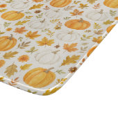 Niedliches Pumpkin-Muster | Erntedank Schneidebrett (Ecke)