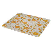 Niedliches Pumpkin-Muster | Erntedank Schneidebrett (Ecke)