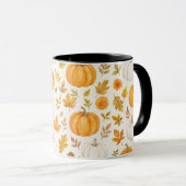 Niedliches Pumpkin-Muster | Erntedank Tasse (VorderseiteRechts)