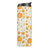 Niedliches Pumpkin-Muster | Erntedank Thermosbecher (Nach links gedreht)