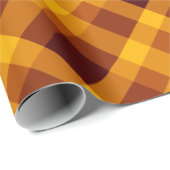 Niedliches Pumpkin Orange Karierte Schleifpapier Geschenkpapier (Rolleneckpunkt)
